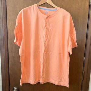 Saddlebred Men's Short-Sleeve Henley in Peach